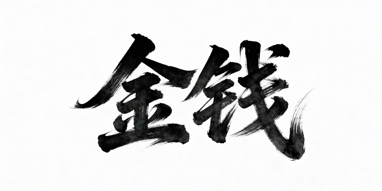 生成金钱两个字的书法艺术体预览效果