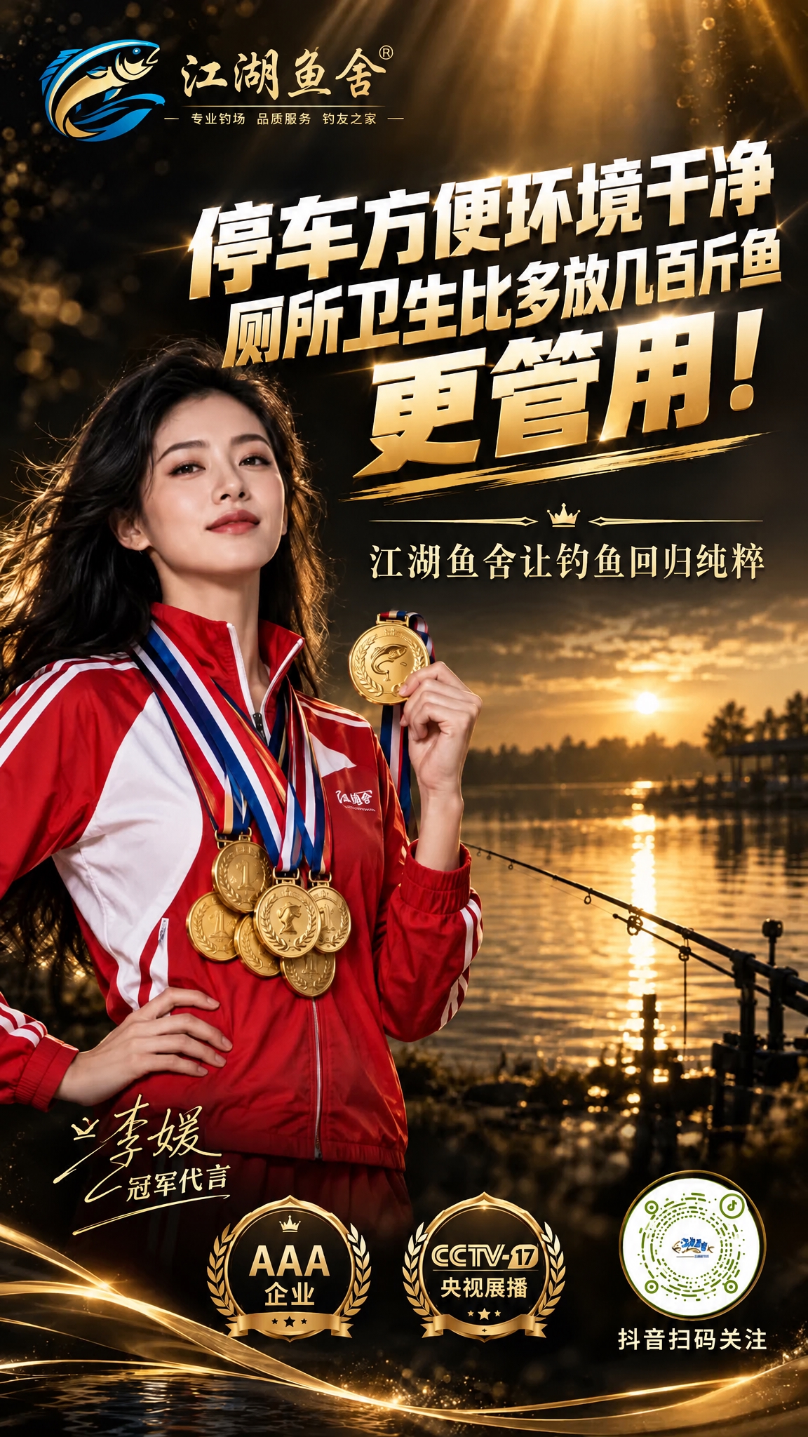 在这张海报的右下角位置，放置一个圆形的抖音二维码，二维码大小适… - 图片创意预览