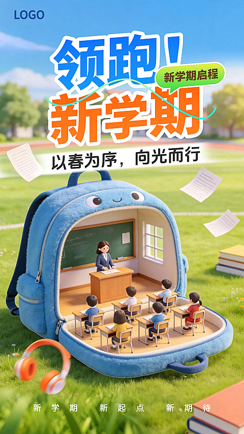 教育培训K12开学季祝福手机海报