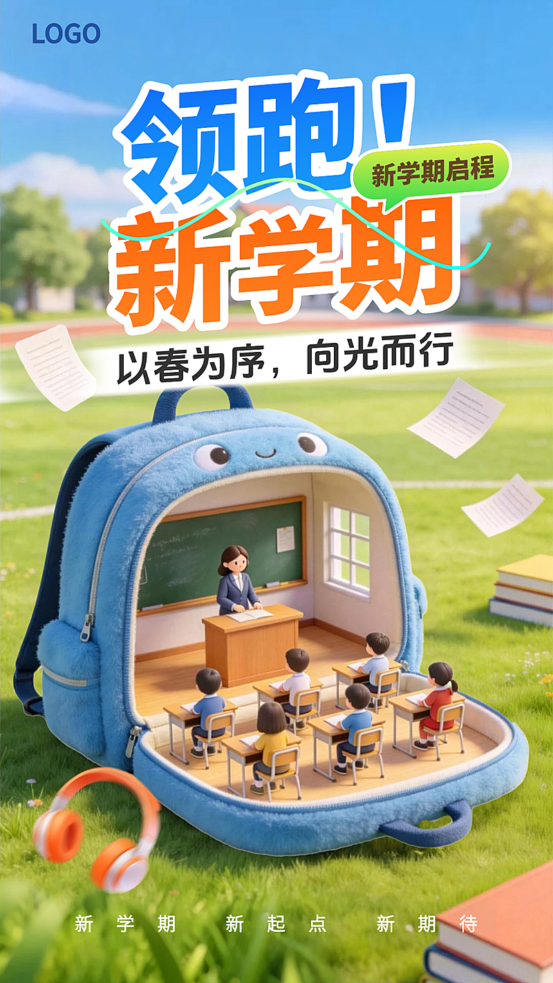 教育培训K12开学季祝福手机海报