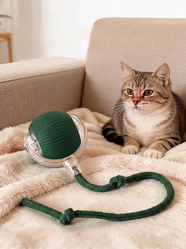 将图中的红色逗猫球改成暗绿色