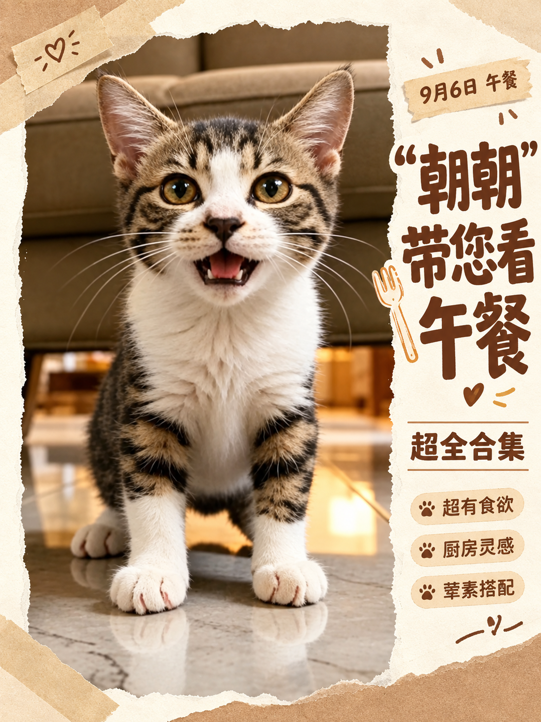 小红书笔记大字封面，配图大字复刻模式，ins 清新治愈美食风，… - 图片创意预览