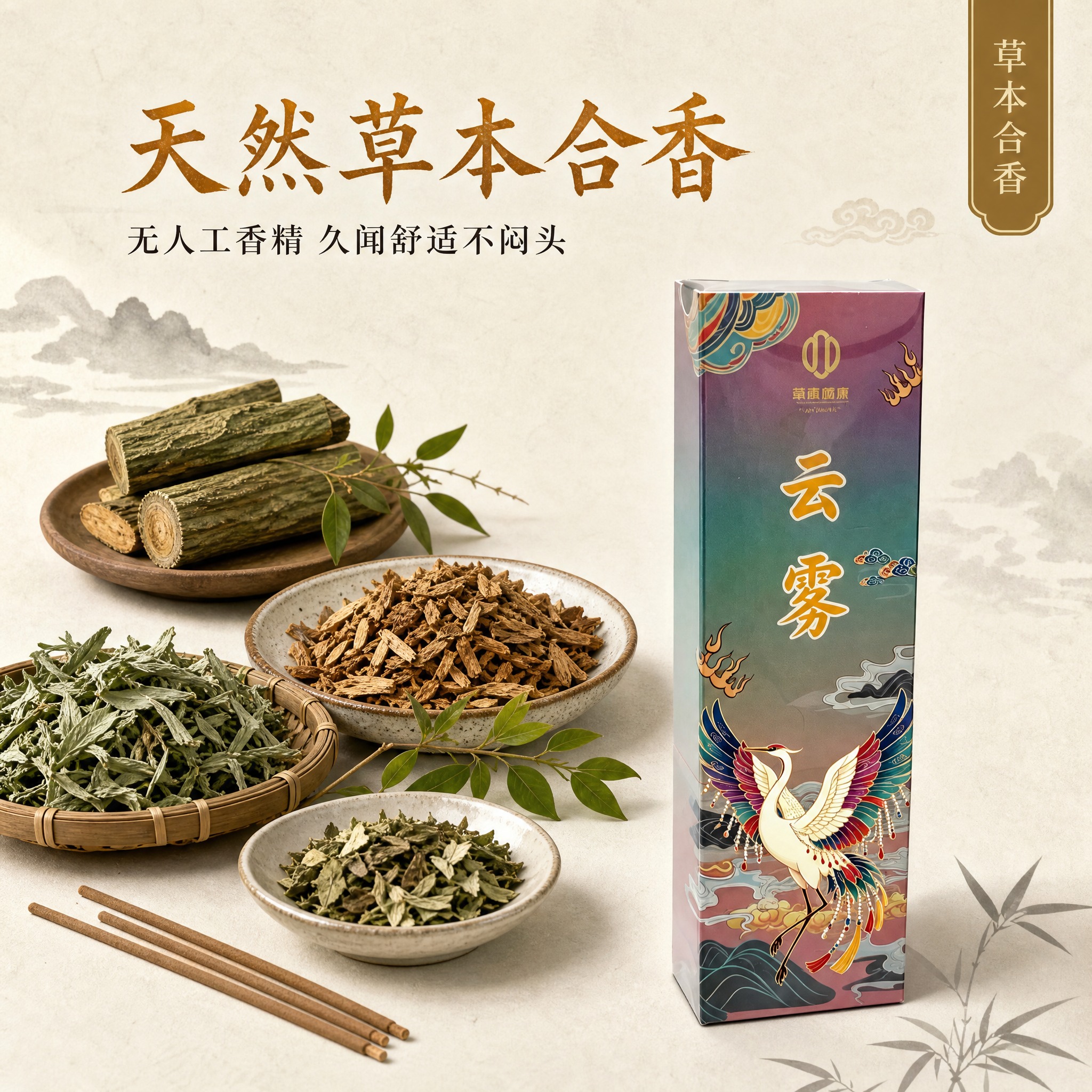 [主图-4] 卖点3：天然草本合香，展示天然原料成分，证明无人… - 图片创意预览