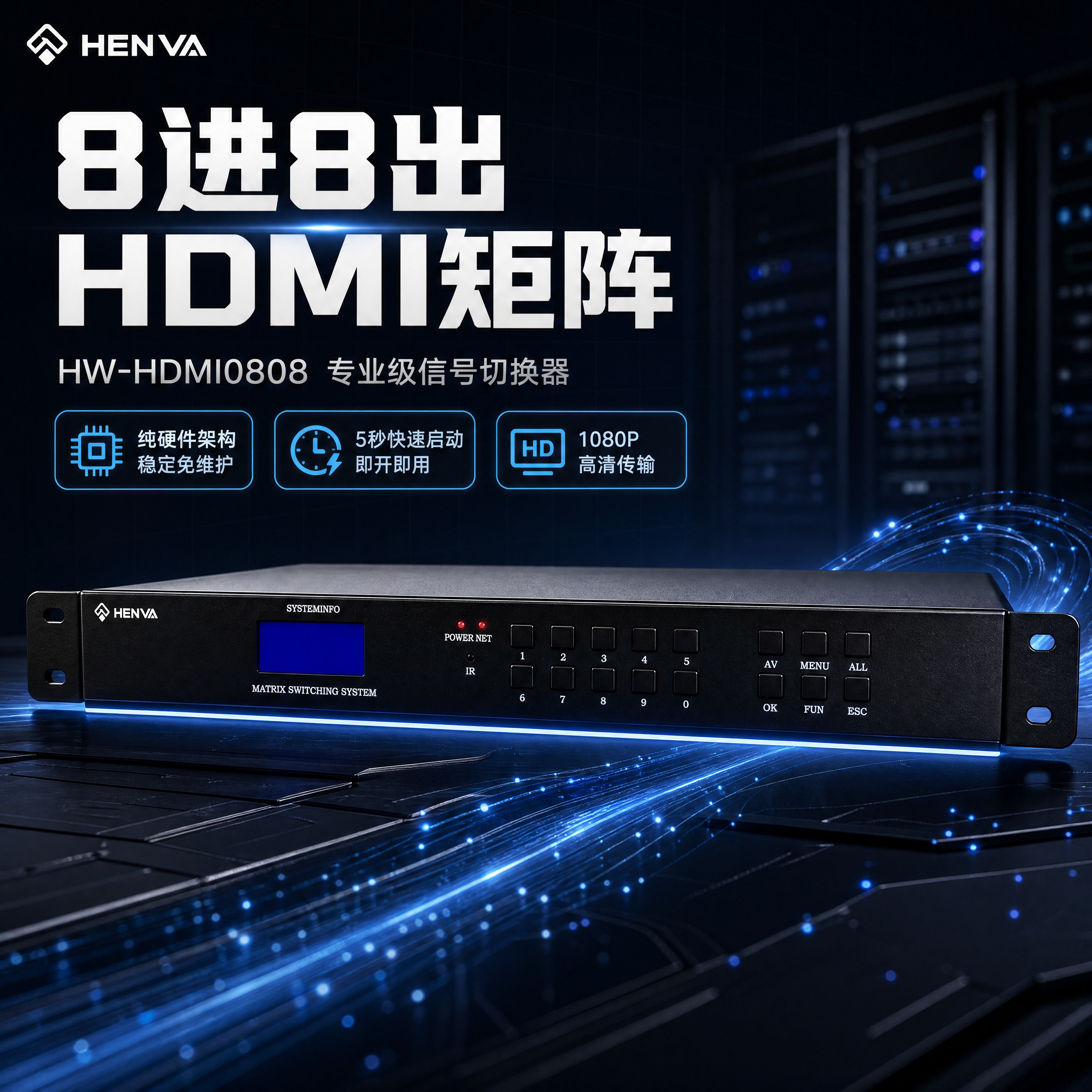 [商品] 使用【图1】HENVA HW-HDMI0808 HD… - 图片创意预览