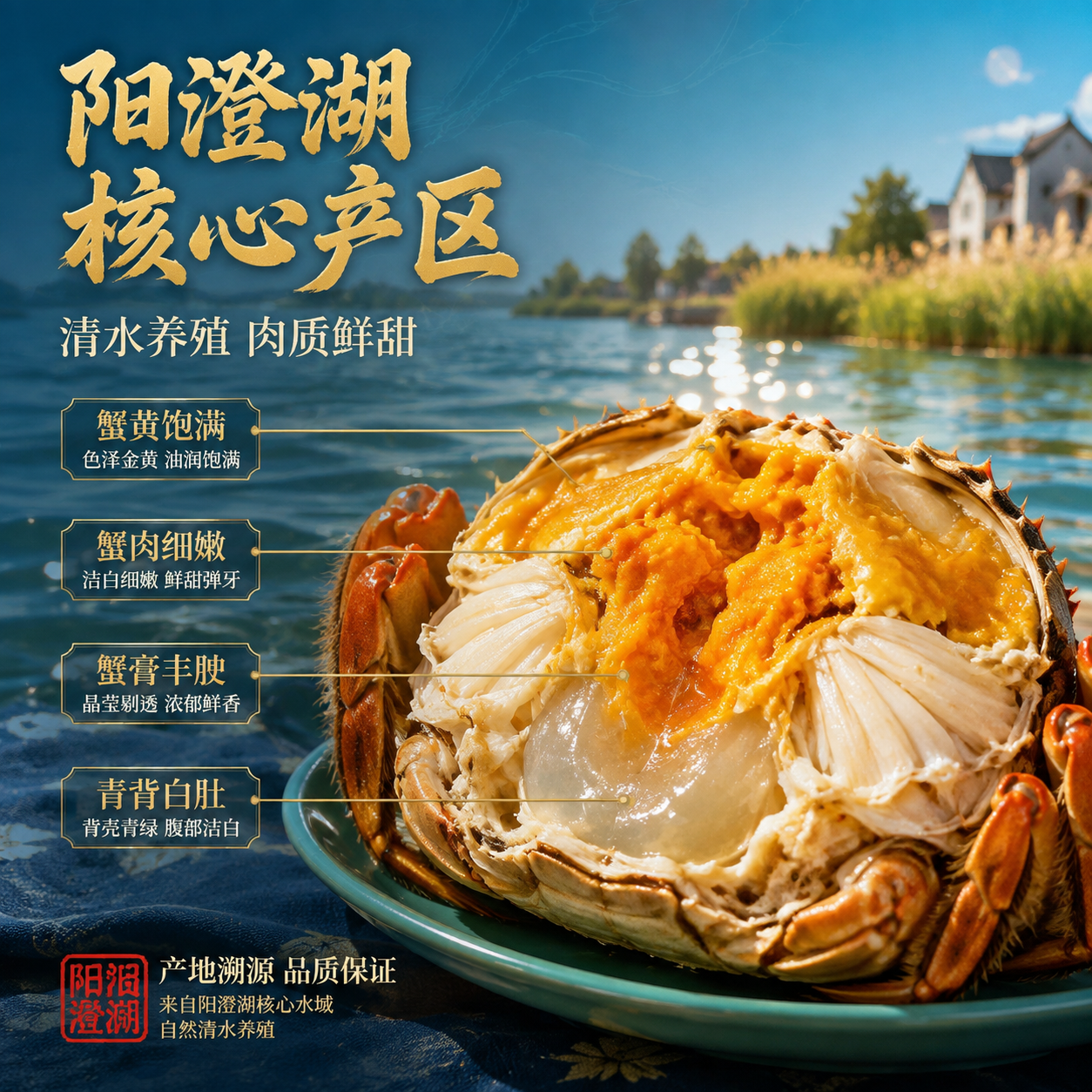 [主图-2] 核心亮点与产地溯源，展示大闸蟹的产地优势与品质保… - 图片创意预览