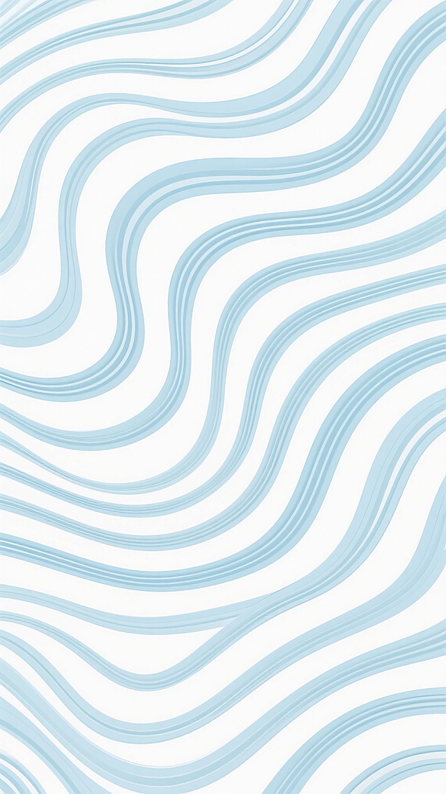 白色背景上由流畅、连续、相互交织的曲线线条构成的抽象纹理图案，线条呈现出波浪状的有机形态，粗细均匀，排列紧密且富有节奏感，整体形成一种动态的视觉韵律，纹理颜色改为淡蓝色。