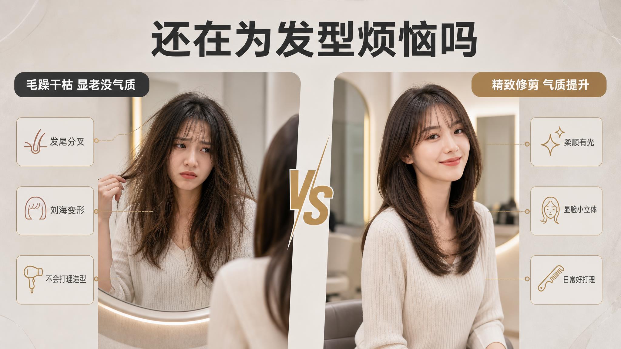 [商品] 女士精致洗剪吹到店服务；延续套系视觉风格 理发店场景… - 图片创意预览