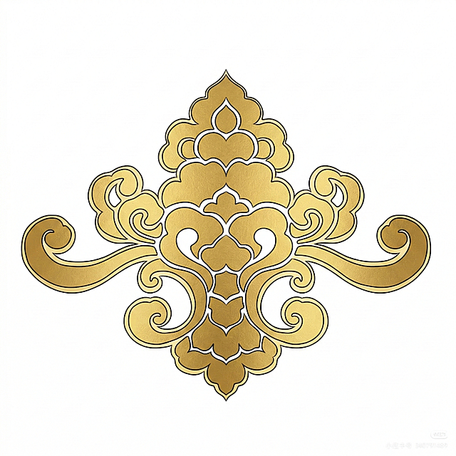 将图案内部填充金色，保留黑色描边