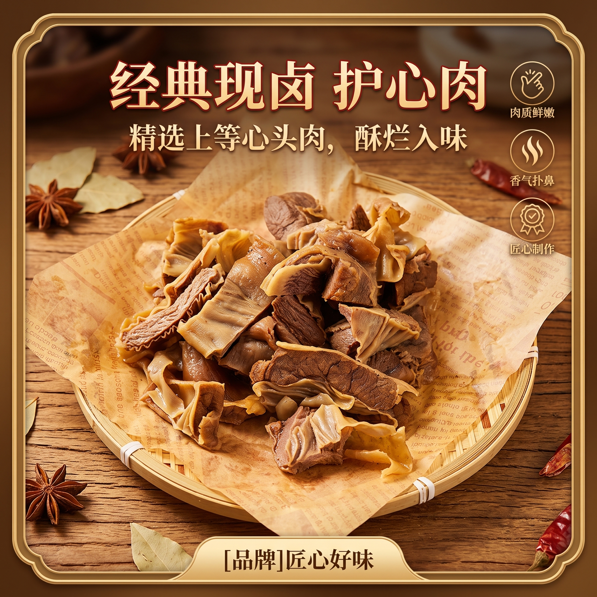 基于原图生成1:1比例护心肉淘宝主图，保留原产品内容，添加清晰… - 图片创意预览