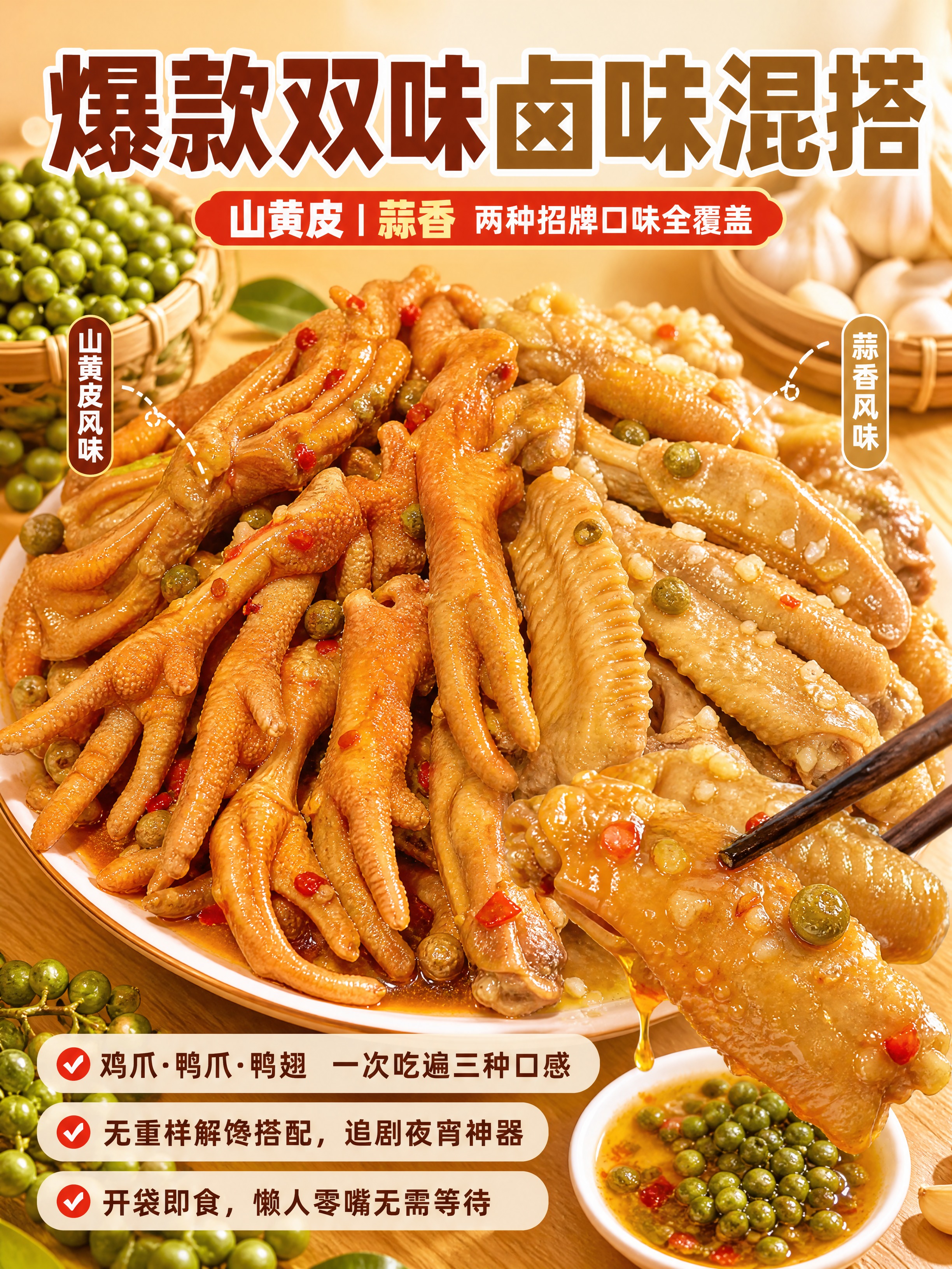 [商品] 使用【图1】山黄皮风味鸡爪、【图2】山黄皮风味鸭爪、… - 图片创意预览
