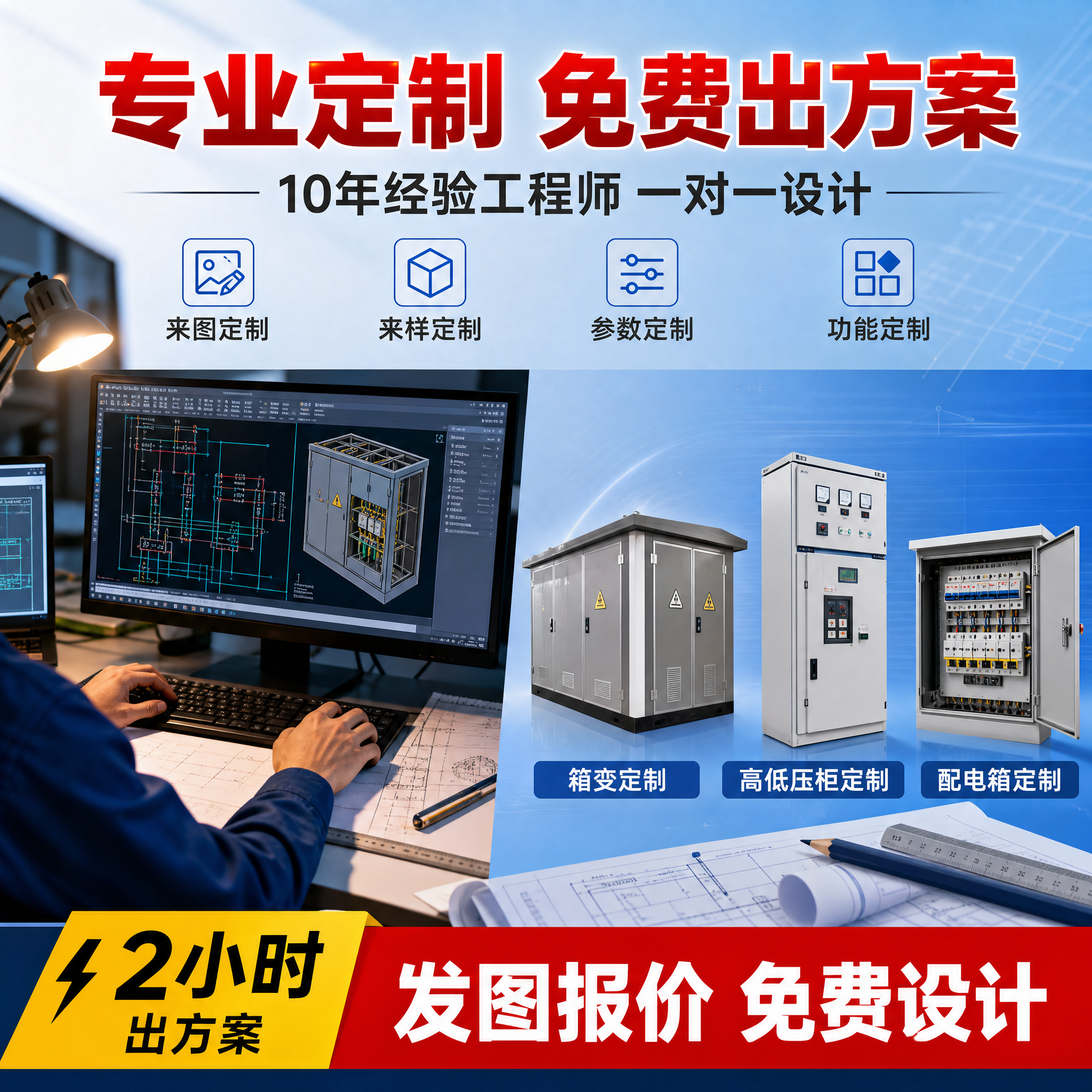 [主图-2] 成套电气设备定制方案展示图。 [氛围风格] 拼多… - 图片创意预览