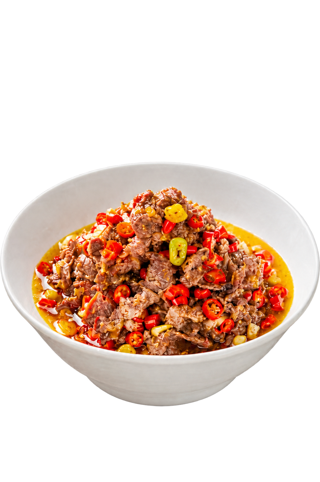 去除图片中的筷子和筷子夹着的牛肉，修复碗中食物顶部被遮挡的区域… - 图片创意预览