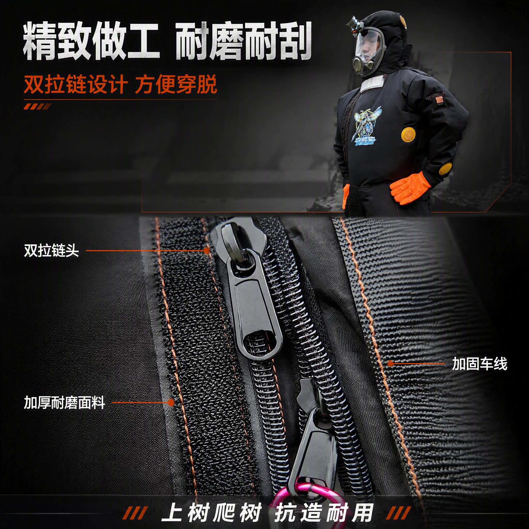 [主图-4] 做工细节-双拉链+耐磨面料。本张使用【图7】拉链… - 图片创意预览