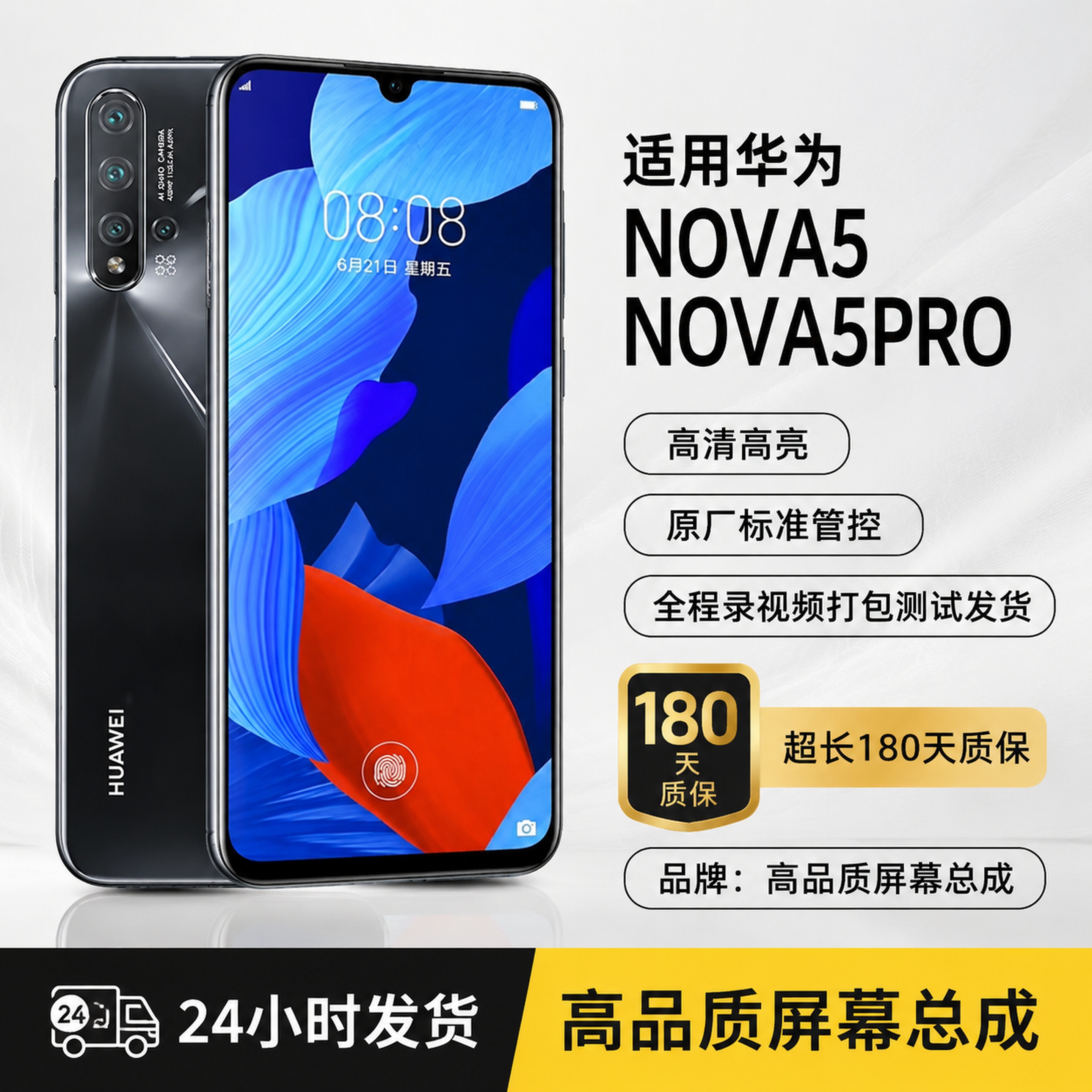 手机屏幕总成，严格参照上传产品图image1，完整保留所有可见… - 图片创意预览