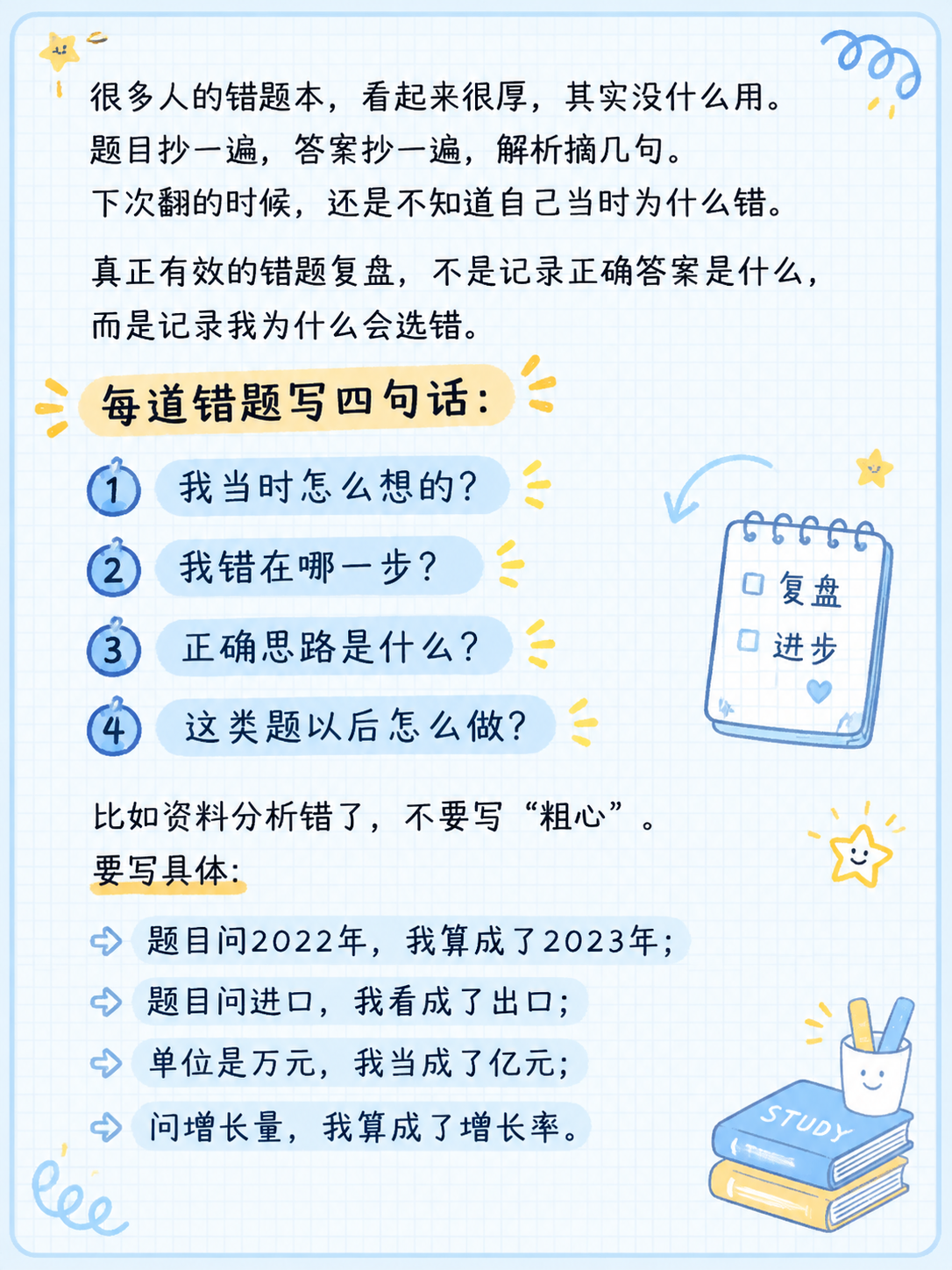 抖音热门图文风格，小红书笔记大字封面质感，手账拼贴风，浅蓝学习… - 图片创意预览