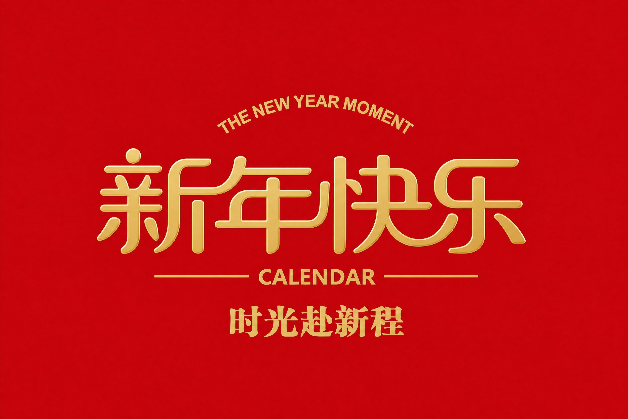 仿图模式：参考原图的整体布局和红底金字配色，将中间的"新年快乐… - 图片创意预览