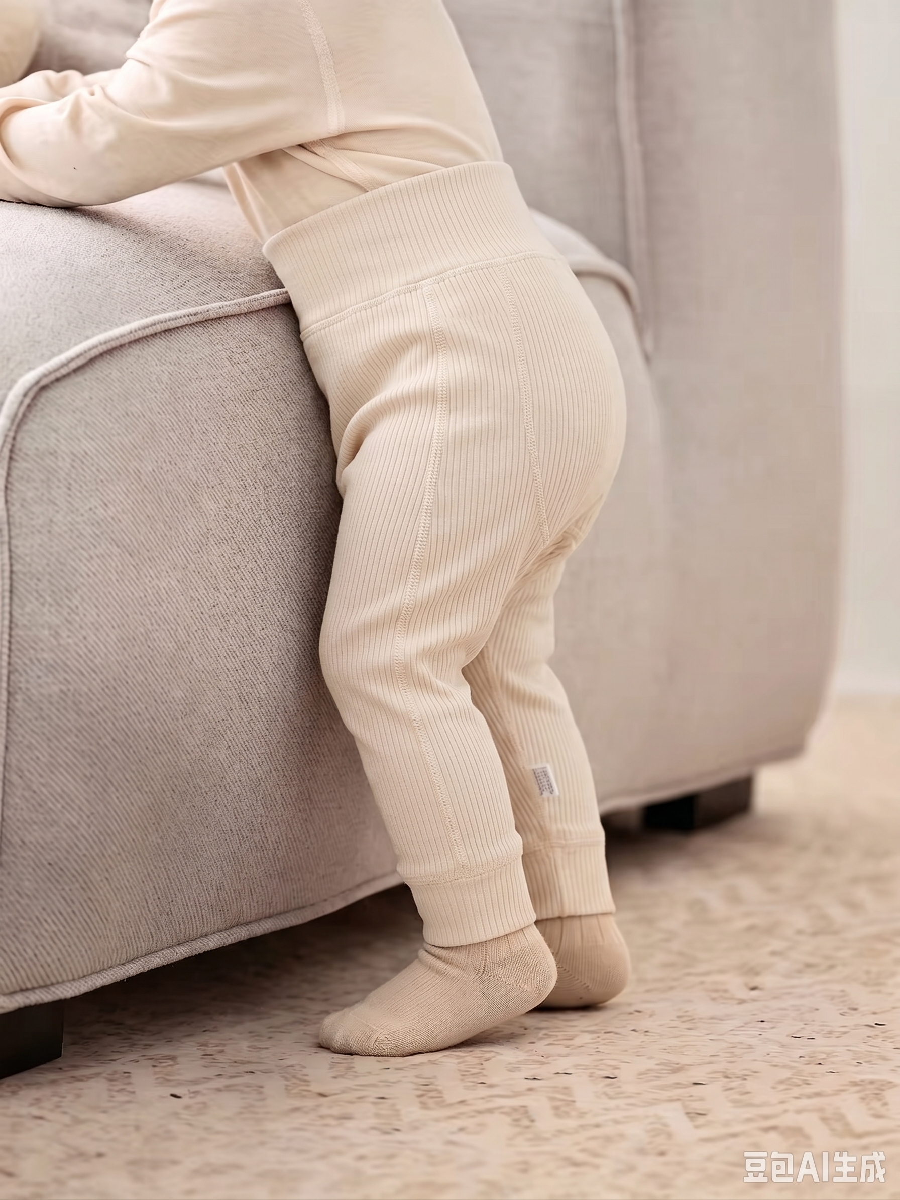 把图1模特的裤子替换成图2的裤子，保持图2裤子的颜色版型和面料… - 图片创意预览