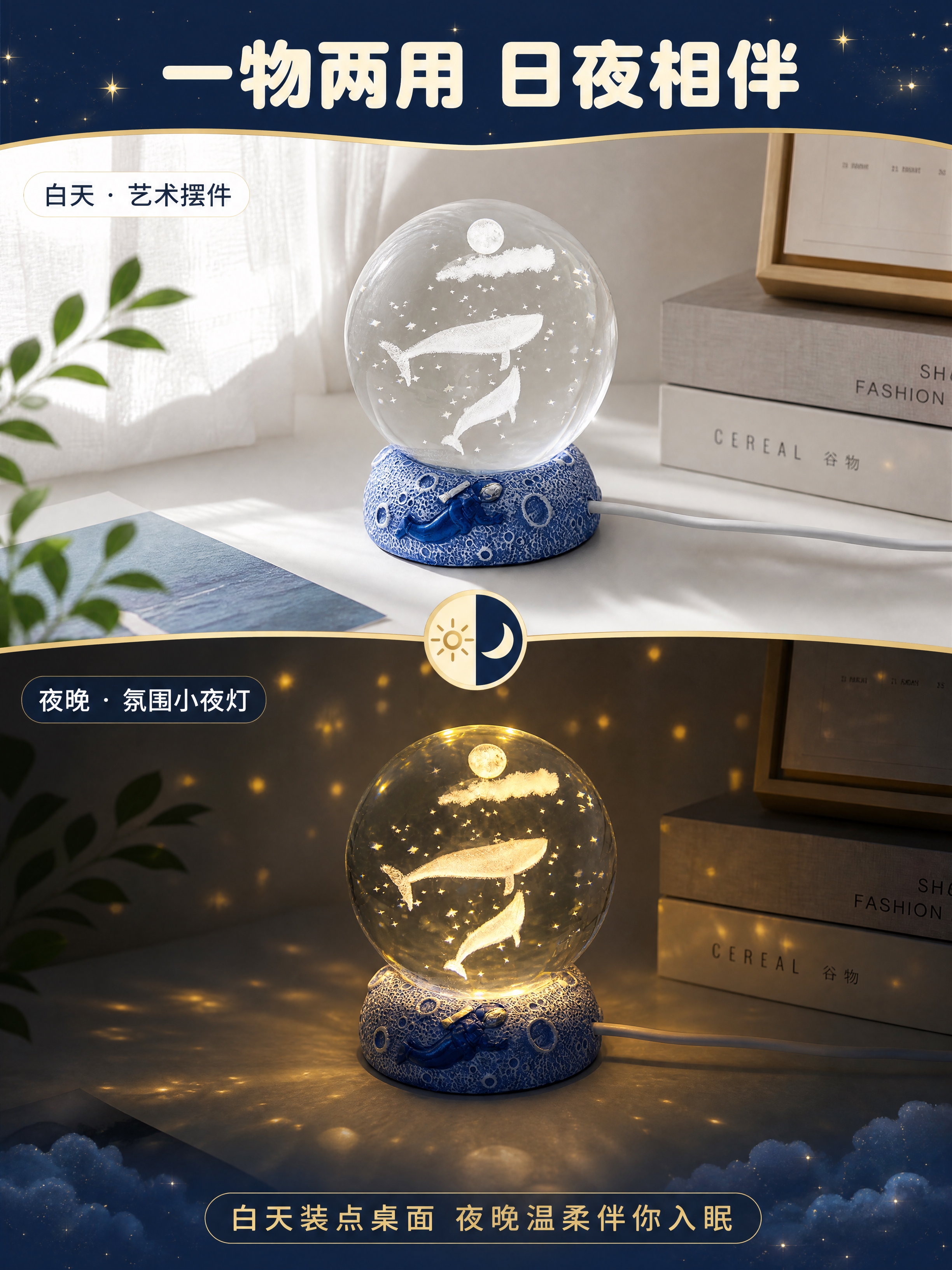 [商品] 使用【图3】【图4】水晶球小夜灯；保留水晶球透明球体… - 图片创意预览