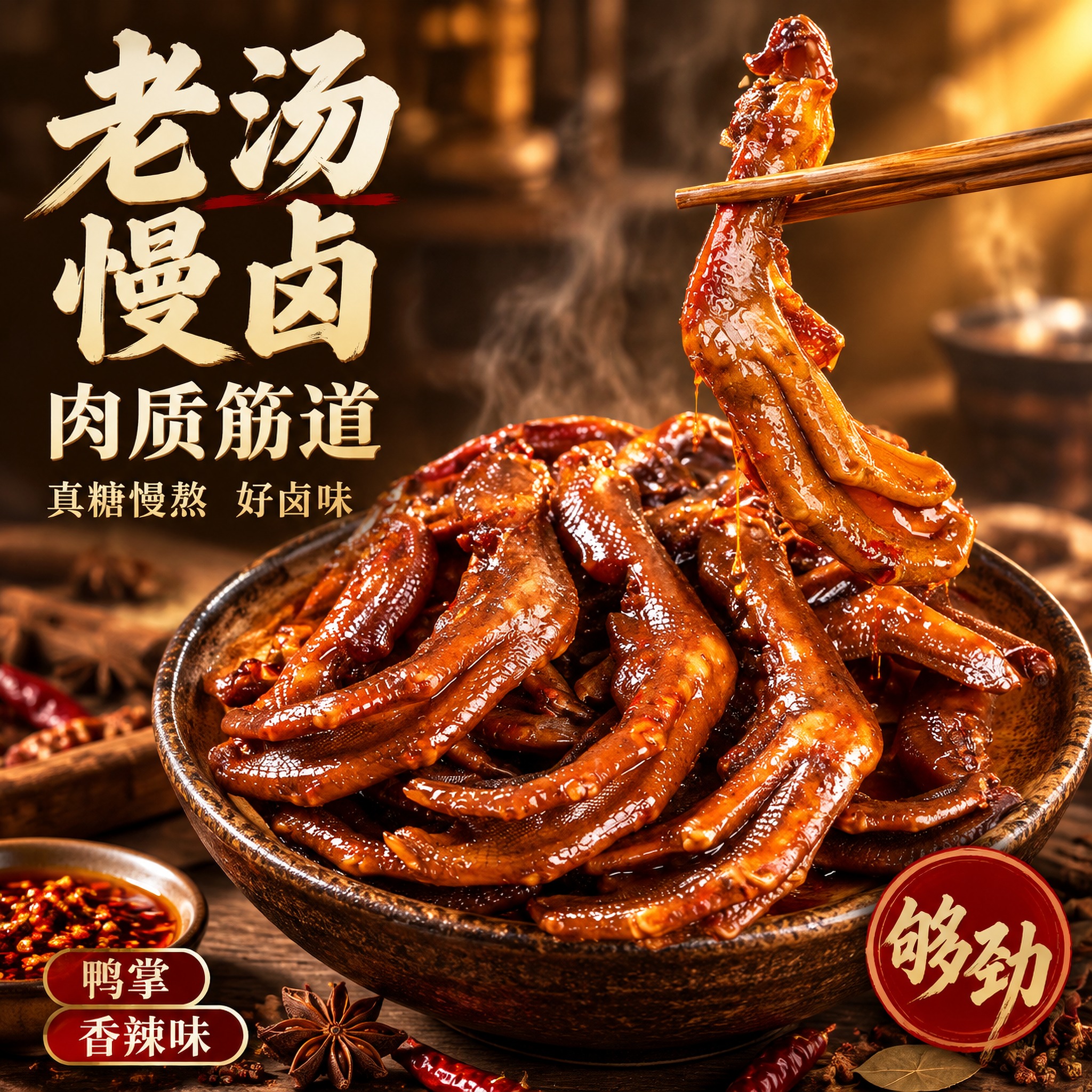 [主图-1] 香辣味卤鸭掌 首图点击率 老汤慢卤食欲诱惑。 [… - 图片创意预览