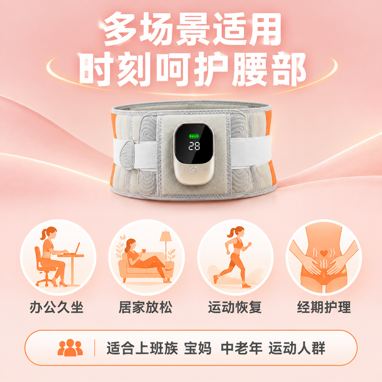 [主图-5] 购买决策与适用人群，展示加热护腰的适用场景和人群… - 图片创意预览