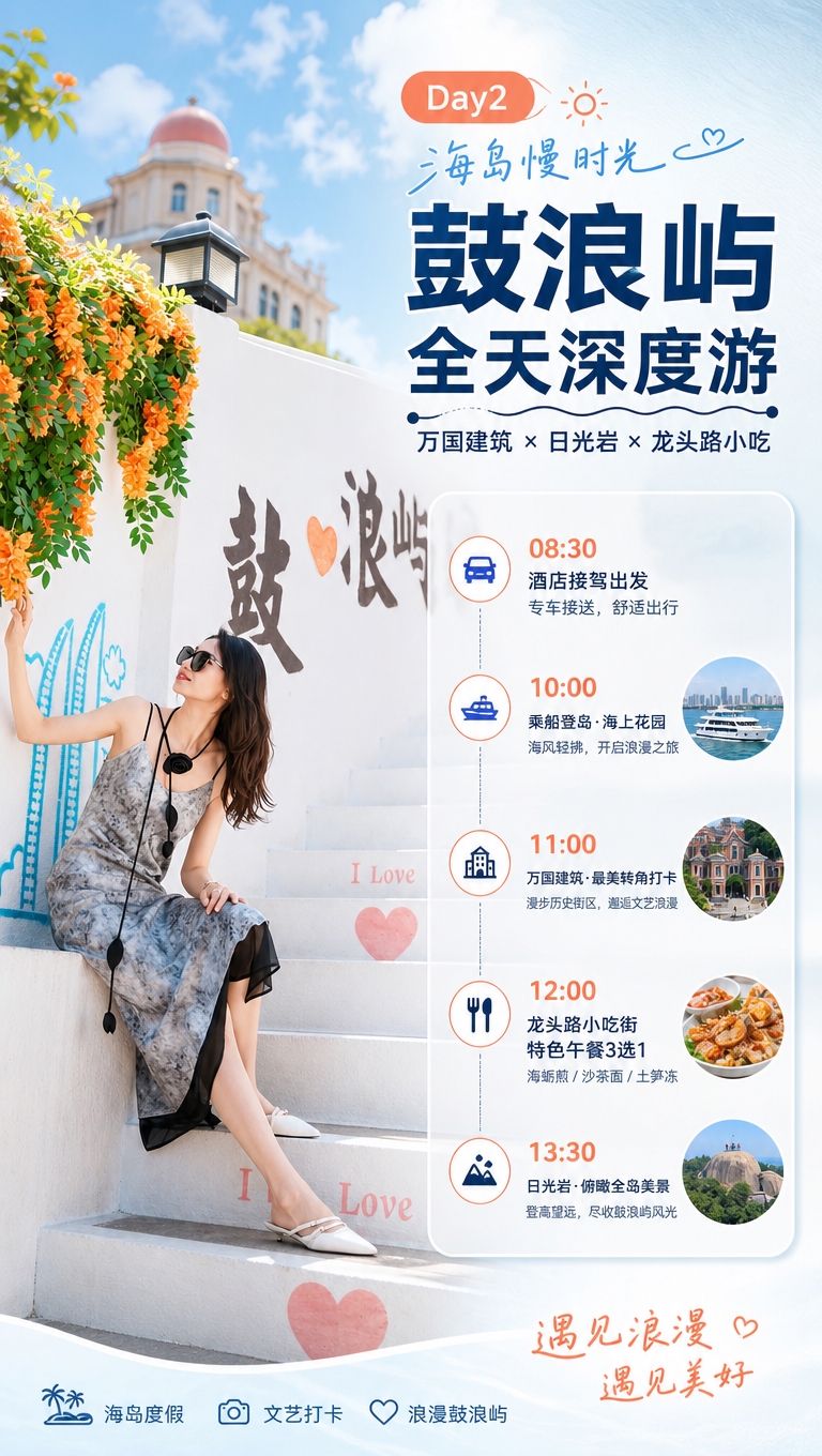 [商品] 使用【图3】鼓浪屿爱心阶梯文艺打卡图作为主场景素材；… - 图片创意预览