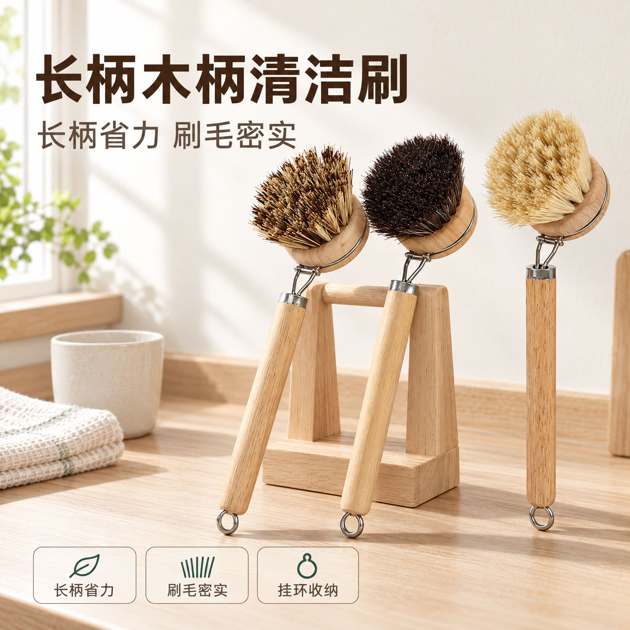 [主图-1] 长柄木柄多用清洁刷 —— 首图与产品识别。 [统… - 图片创意预览