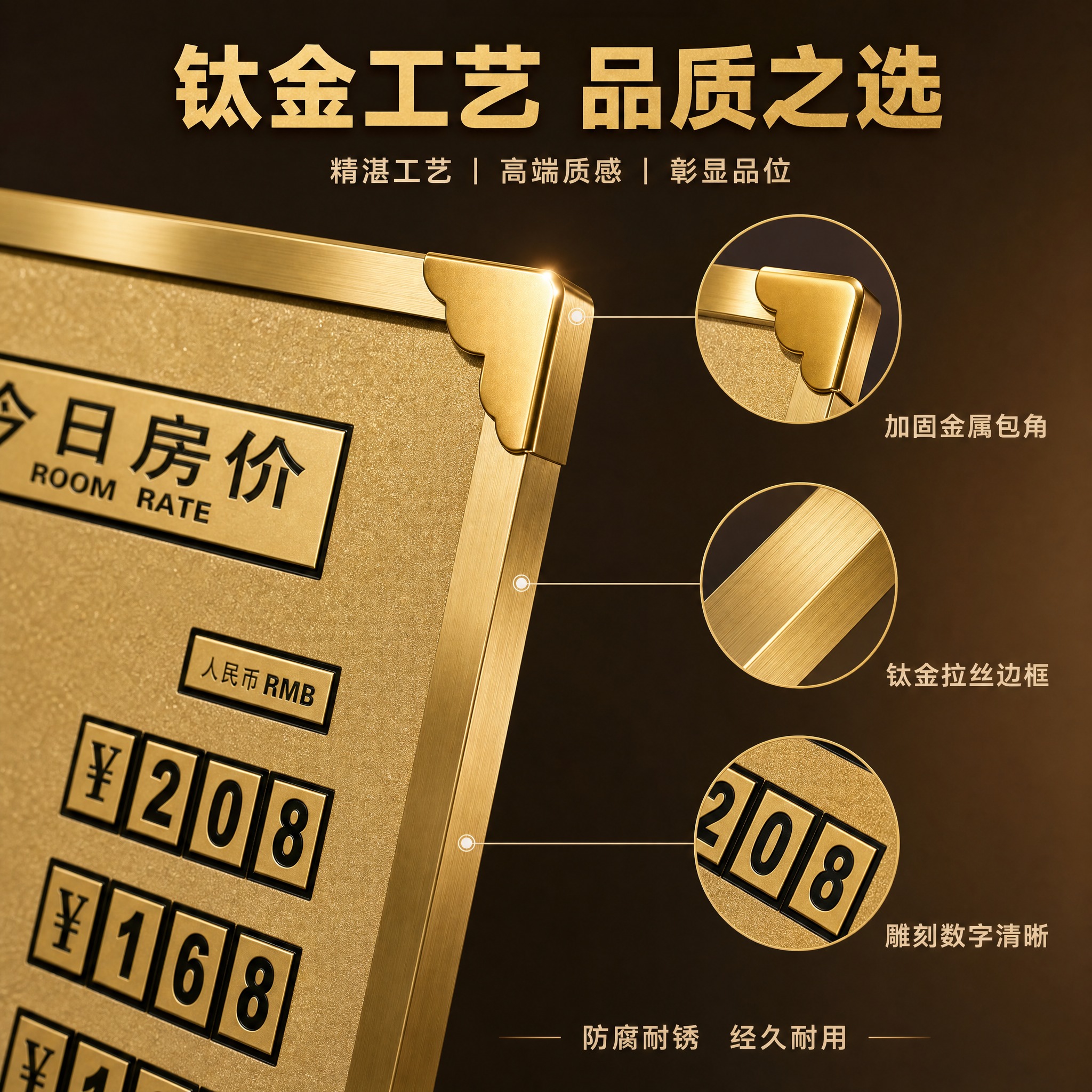 [主图-3] 材质工艺细节展示，突出钛金拉丝工艺与高品质做工。… - 图片创意预览