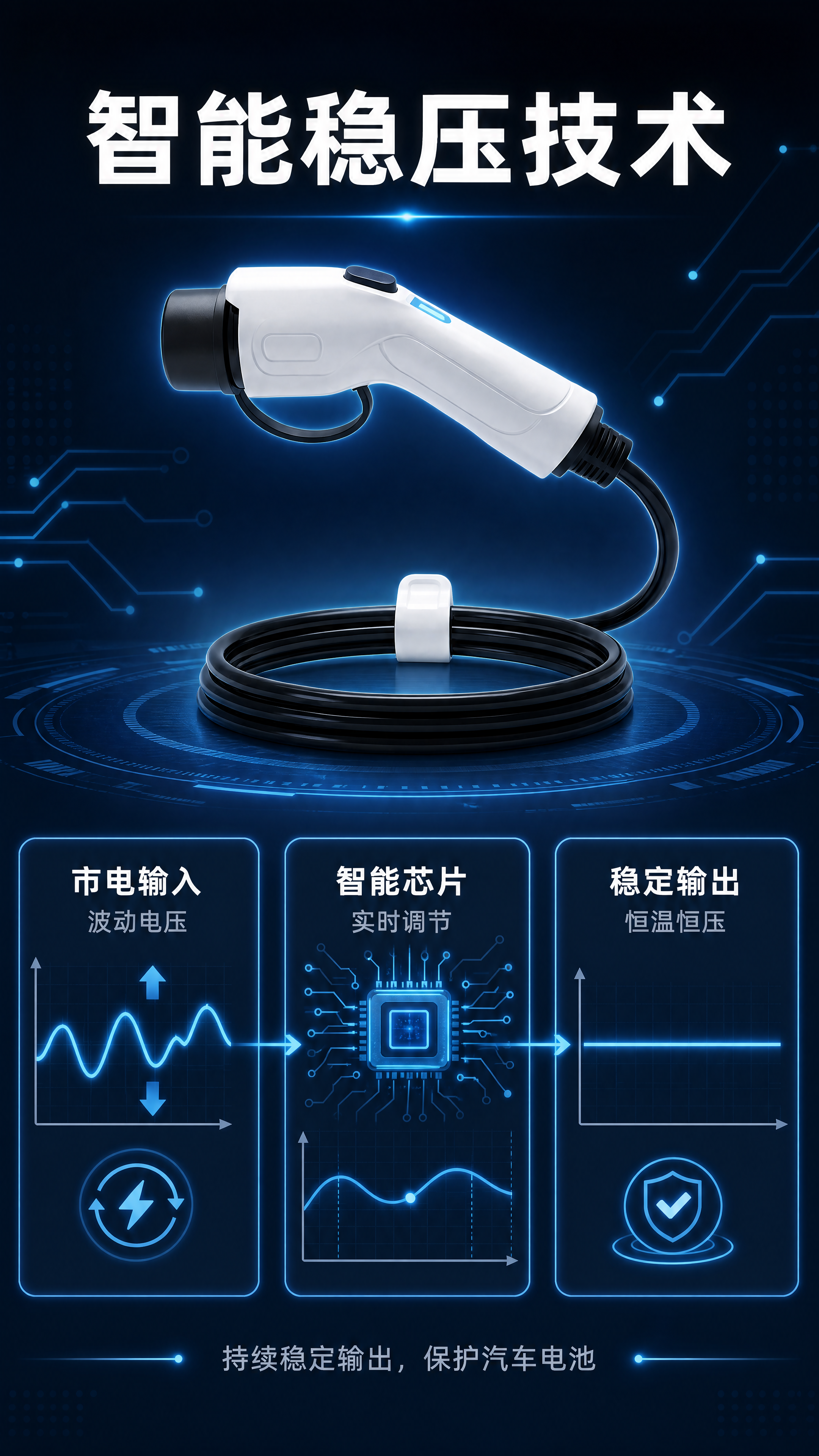 「图片1」，生成详情页，商品名称为新能源充电枪，适配淘宝/天猫… - 图片创意预览