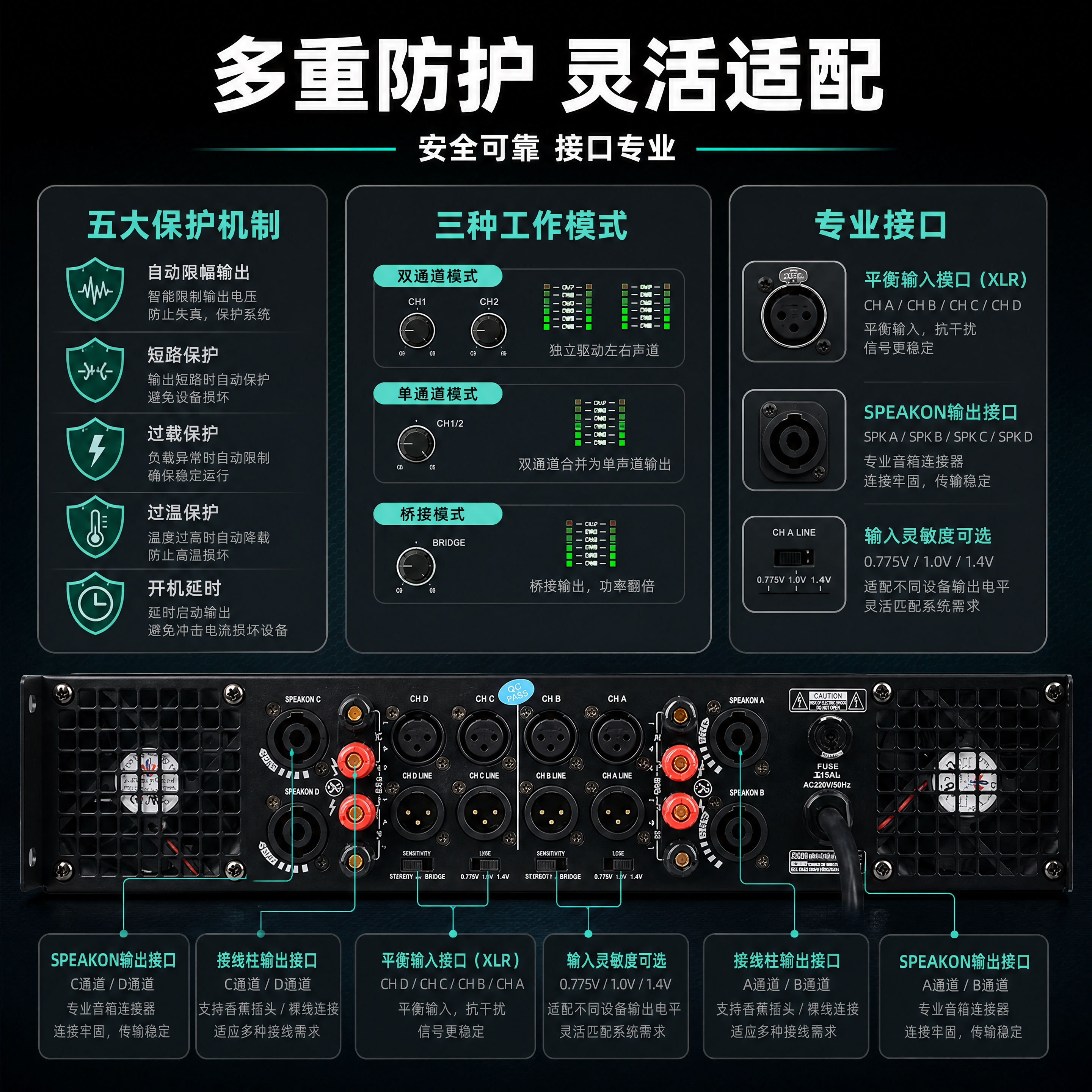 [商品] 使用【图1】HENVA 4通道数字功放HA-DJ44… - 图片创意预览