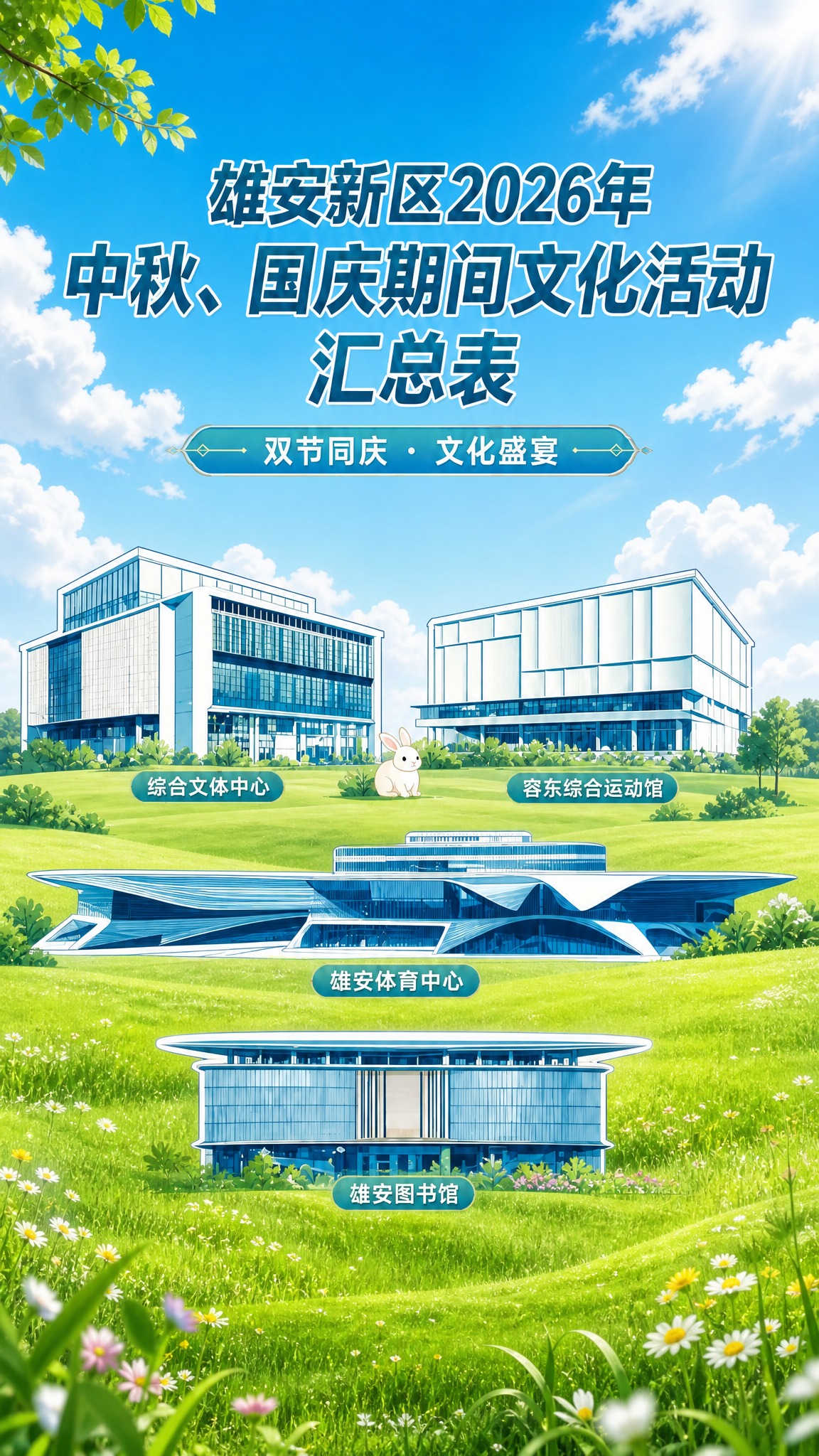 将海报背景替换为蓝天白云草地的清新户外场景：上方是明亮的蓝天，… - 图片创意预览