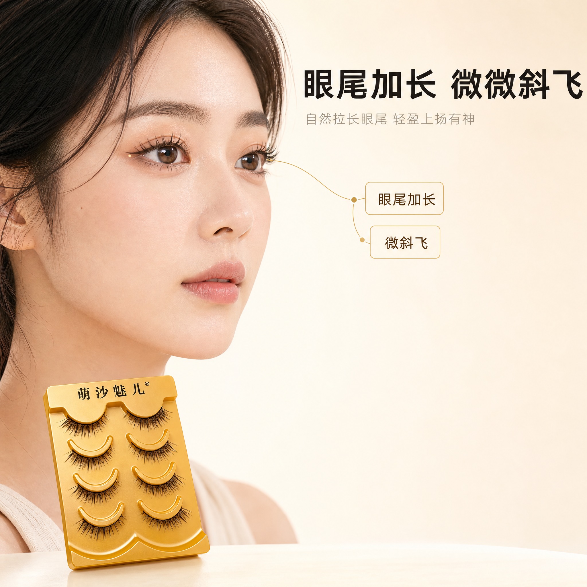 [主图-2] 萌沙魅儿 自然通勤假睫毛 款式卖点图。唯一任务：… - 图片创意预览