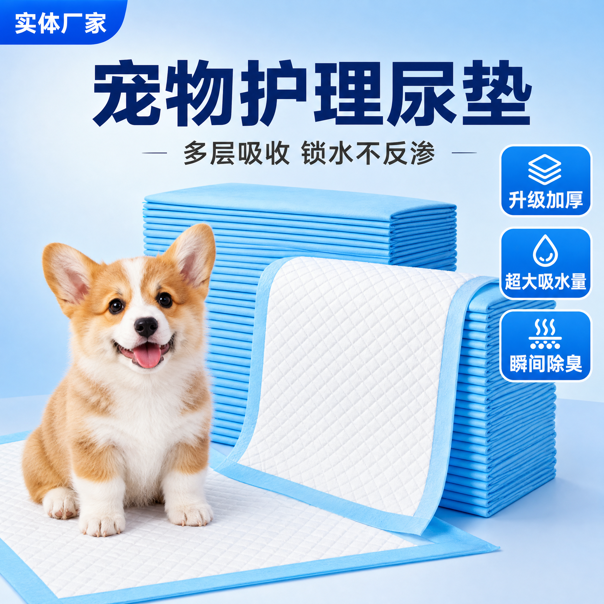[主图-1] 宠物尿垫首图，突出升级加厚超大吸水量核心卖点，拼… - 图片创意预览