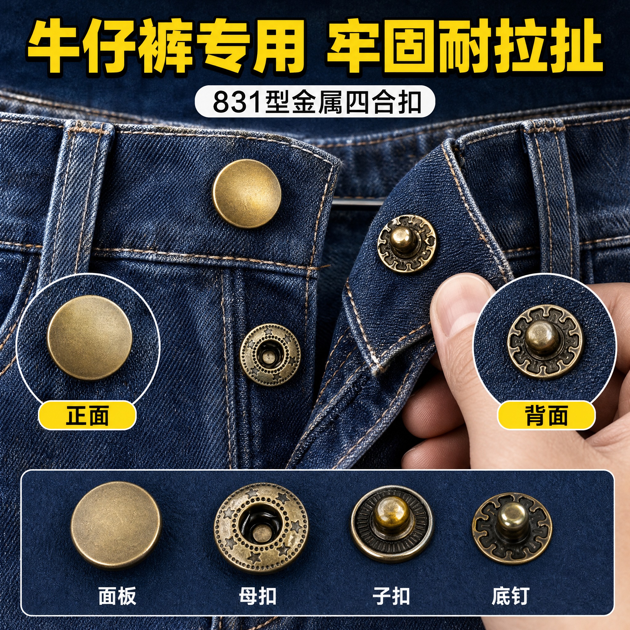 [主图-18] 831型金属四合扣 牛仔裤应用场景图。 [统一… - 图片创意预览