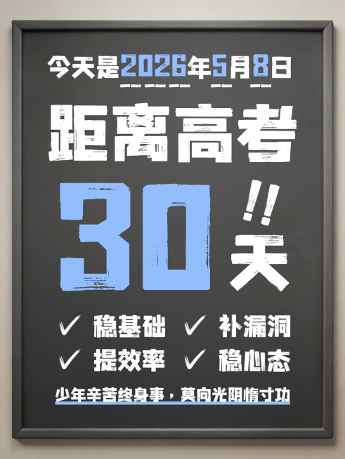 大字吸睛粉笔黑板高考倒计时小红书封面预览效果