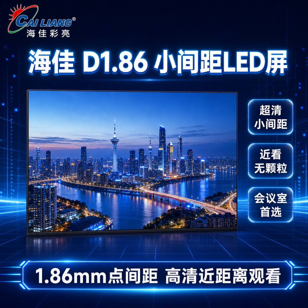 海佳D1.86 LED显示屏SKU搜索主图，深蓝色科技风，1:… - 图片创意预览