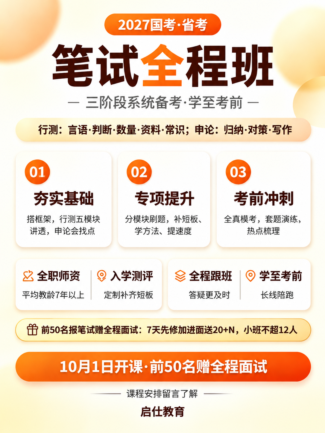基于参考图的版式骨架进行复刻，生成一张3:4竖版的公考笔试全程… - 图片创意预览