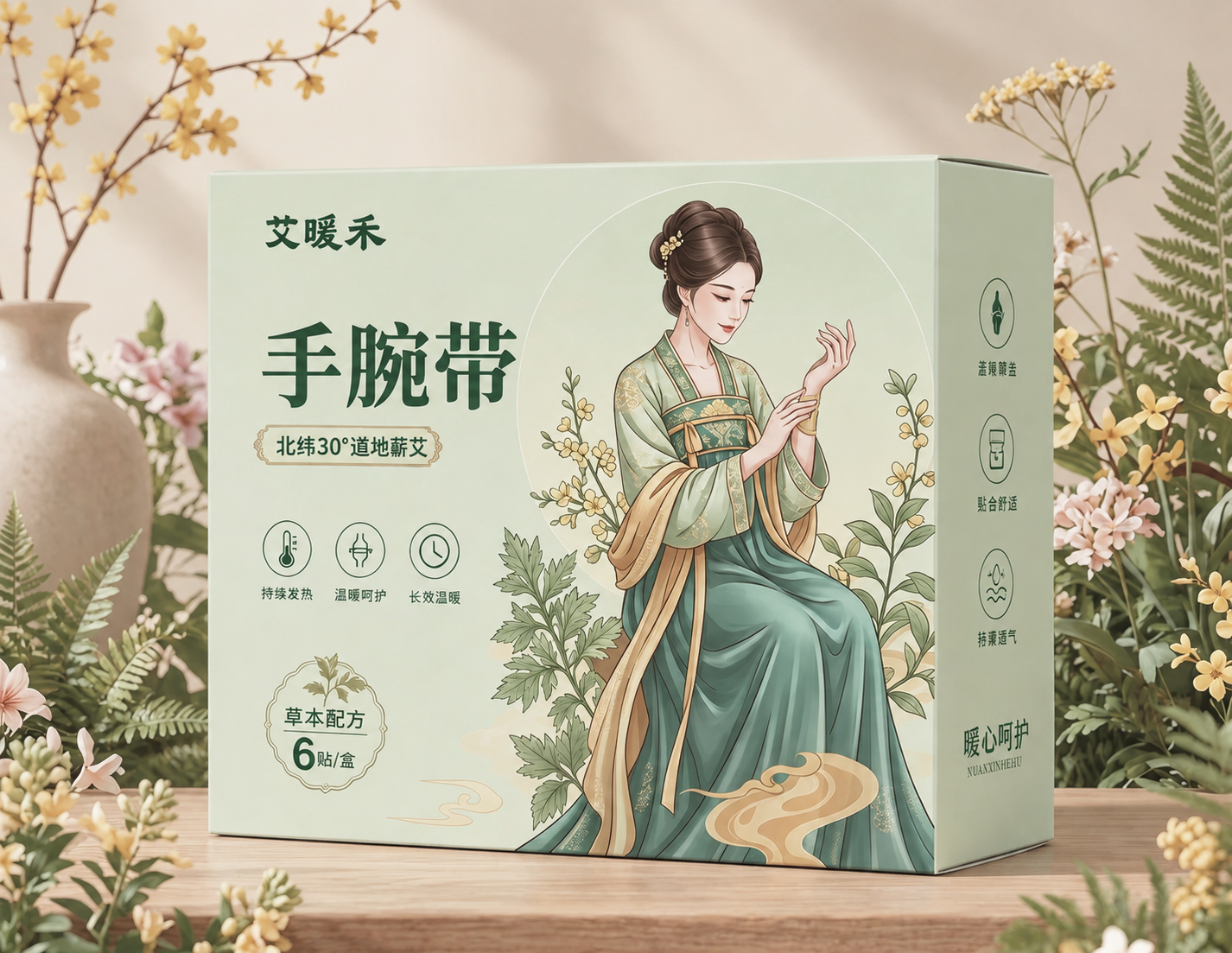将第一张图（手腕带产品包装盒）的整体色调、光影、色彩氛围调整为… - 图片创意预览