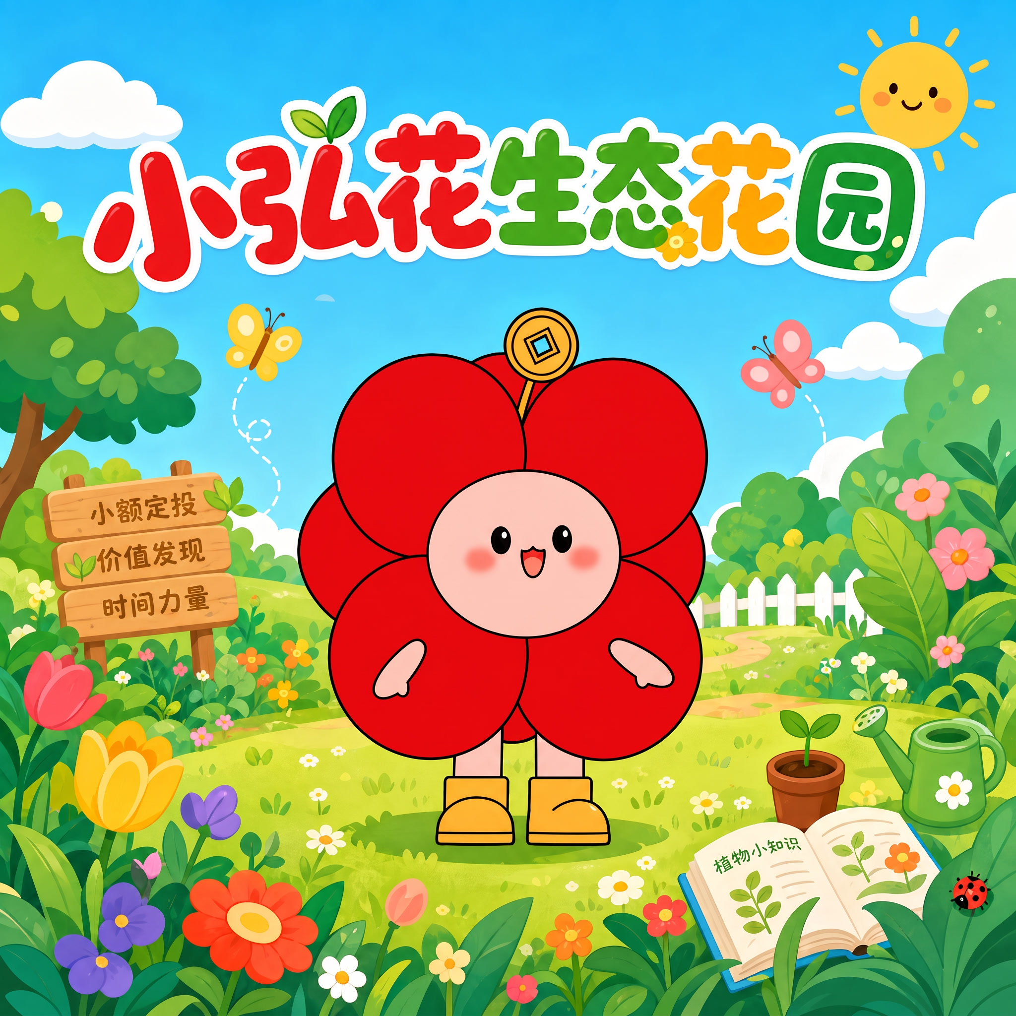这是一个投教知识的花园，把牌子上的文字改一下 - 图片创意预览