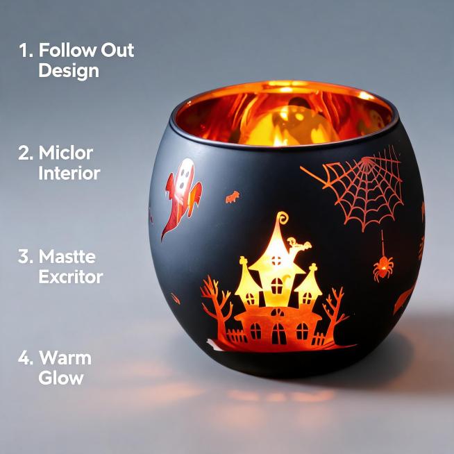 [Main picture-3] Close-up detail display of hollow-out craft glass candle holder.
[Atmosphere style]预览效果
