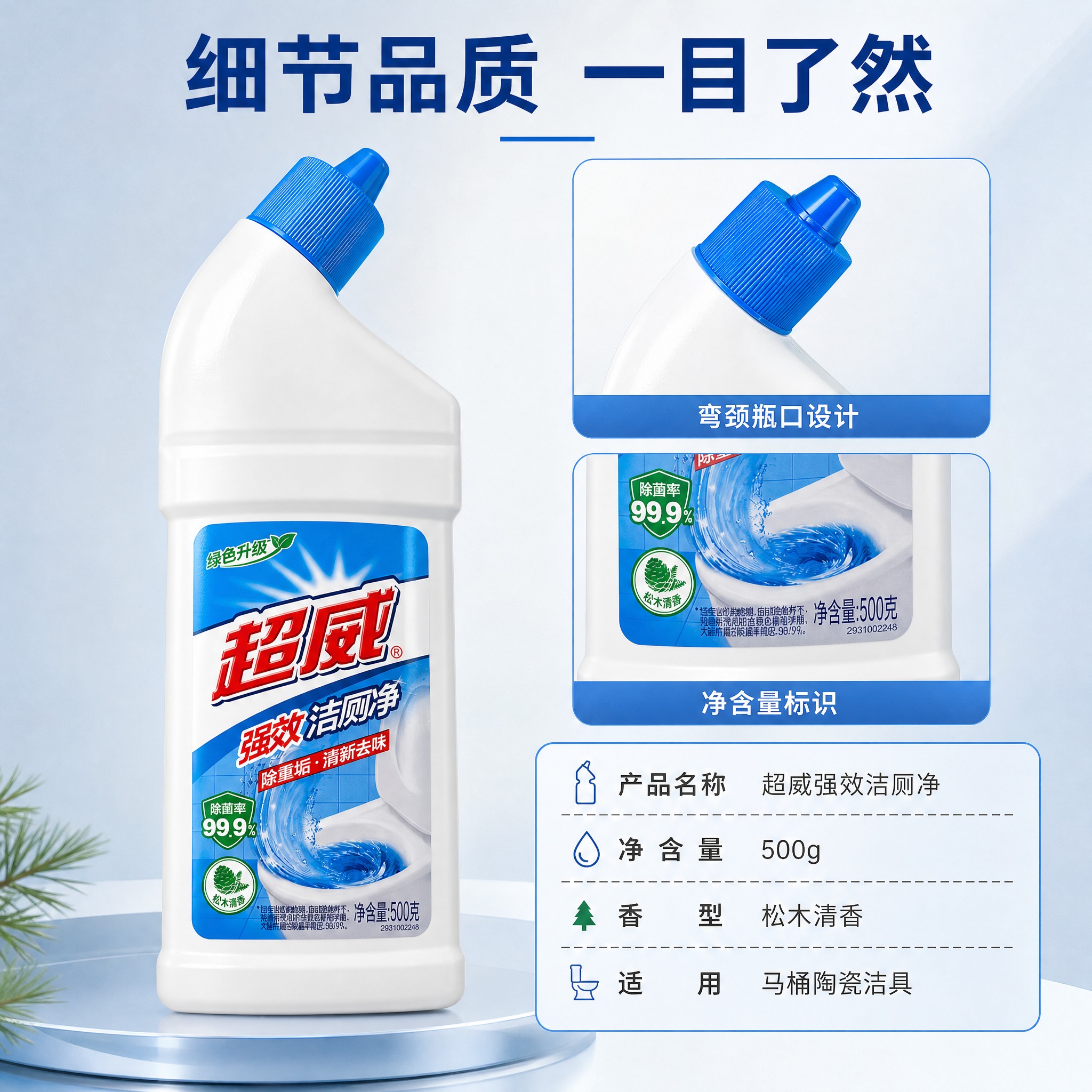 [主图-5] 超威强效洁厕净500g 产品细节与规格详情图，多… - 图片创意预览