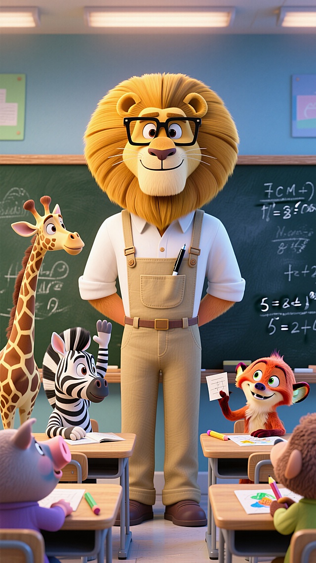 🦁狮子班主任讲数学，小动物课堂状况多📚