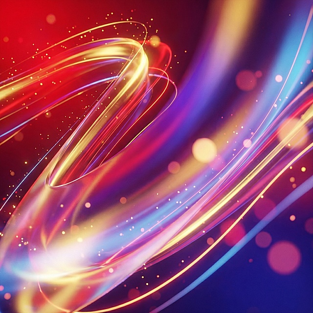 背景喜庆流光溢彩，轻质感风格，简约、高级感，弥散渐变，明亮色科技感，强对比，不要出现文字，弥散渐变风格背景，整体给人很协调的感觉，高级感，OC渲染，Ble nder，3d，C4D，8k，适用于卡面背景