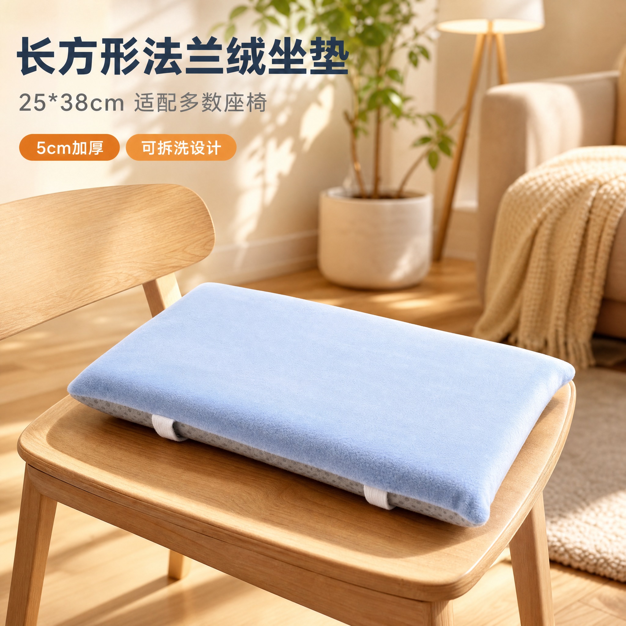 [主图-14] 主题：长方形法兰绒坐垫 主视觉展示，突出25*… - 图片创意预览
