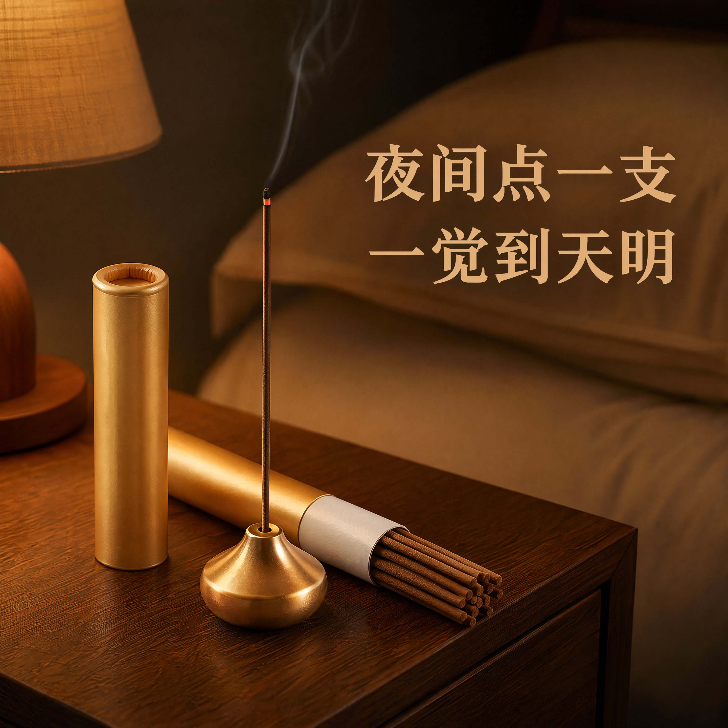 [主图-8] 沉香线香夜间安神场景图 场景延展氛围展示 商业摄… - 图片创意预览