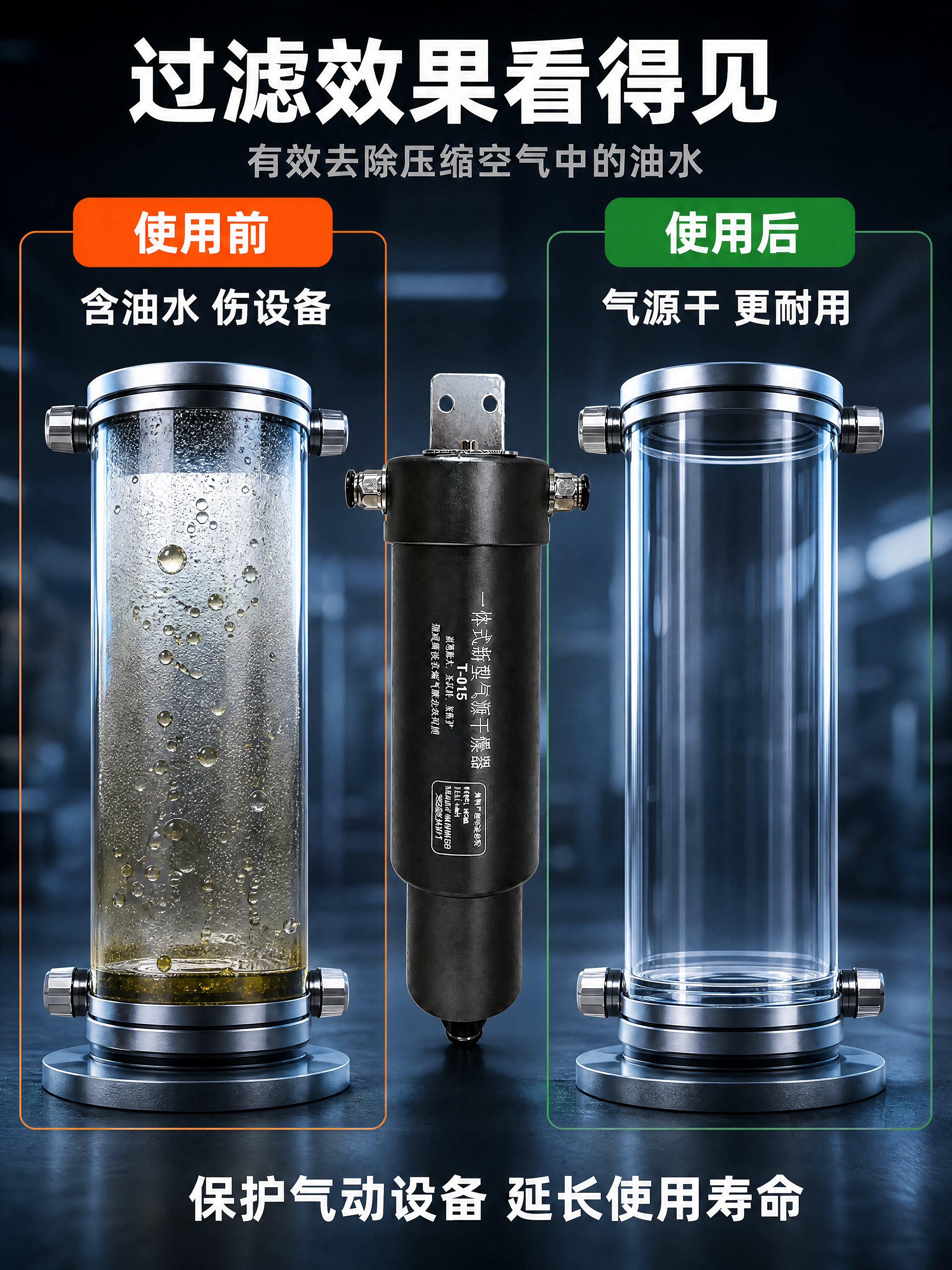 [商品] 使用【图1】升级款新型气源干燥器；保留黑色金属圆柱主… - 图片创意预览