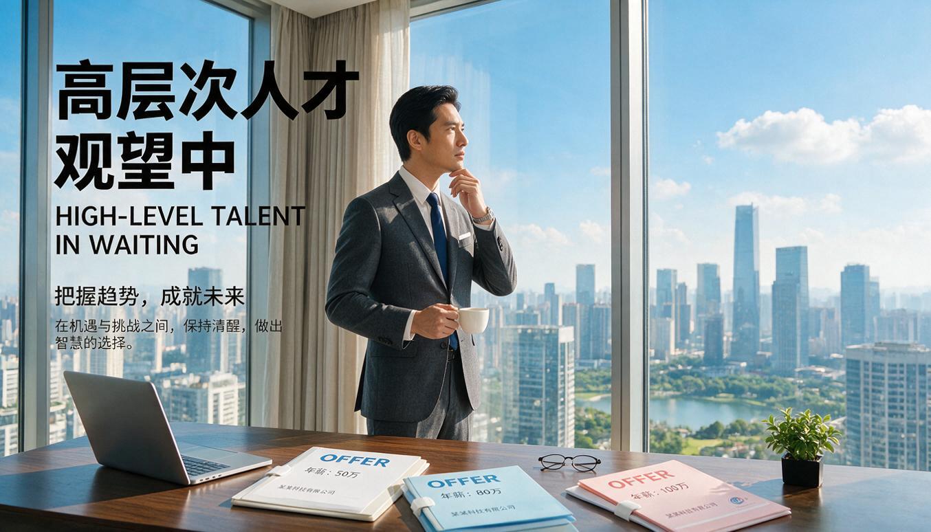 16:9横版海报，明亮色调，颜色不要太暗。高层次人才观望主题：… - 图片创意预览