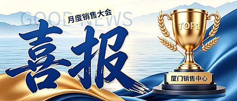 高端蓝金医美美业房地产企业月度销售活动喜报公众号首图