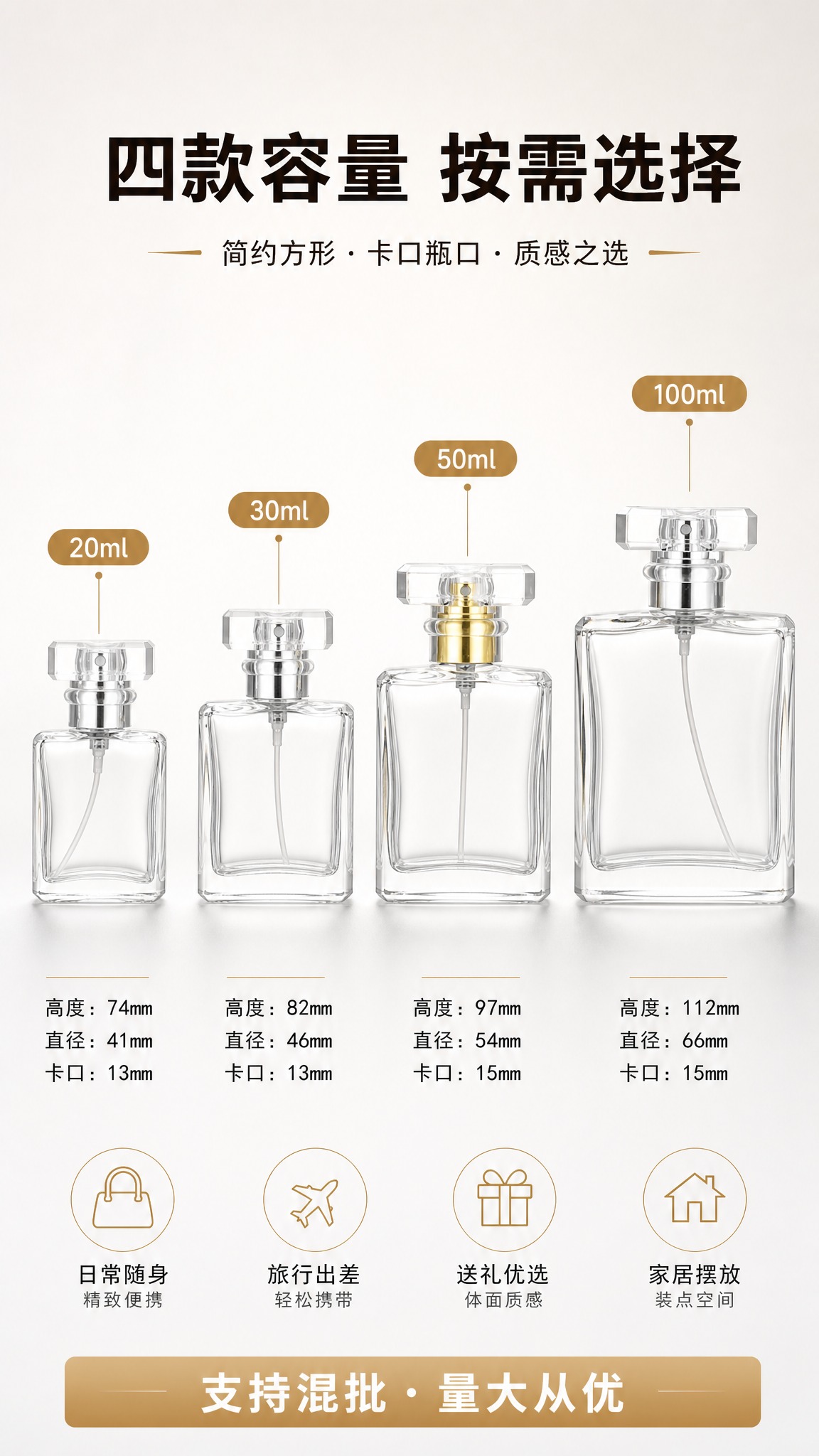 [商品] 使用【图3】四款容量透明方形玻璃香水瓶尺寸图；保留2… - 图片创意预览