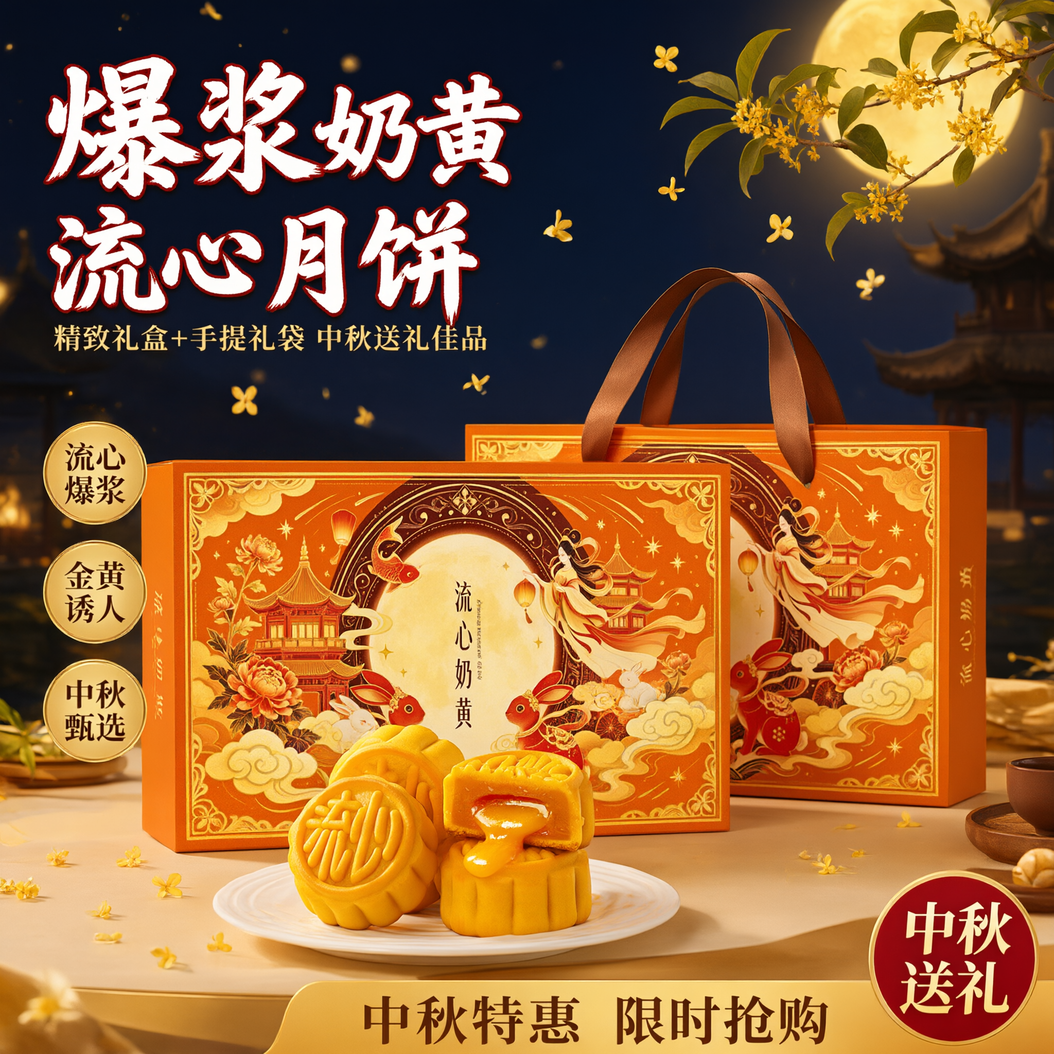 淘宝电商主图，800x800像素，1:1比例。画面主体为精美的… - 图片创意预览