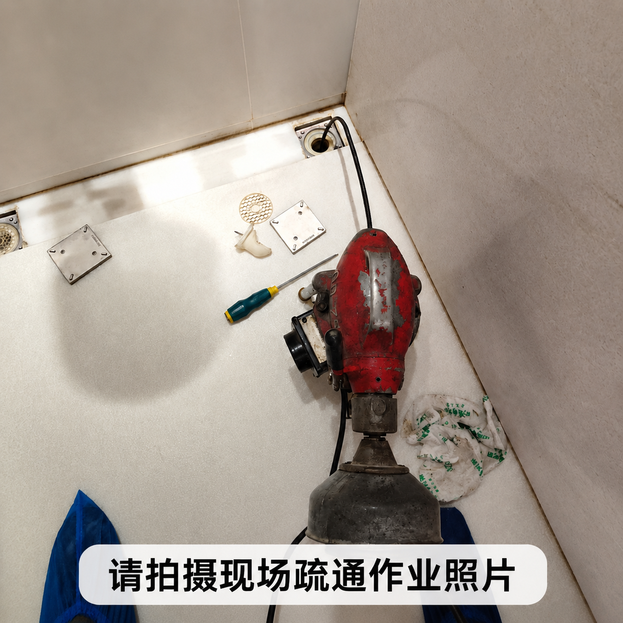保持图片内容和尺寸不变，将顶部的白色圆角矩形文字框“请拍摄现场… - 图片创意预览